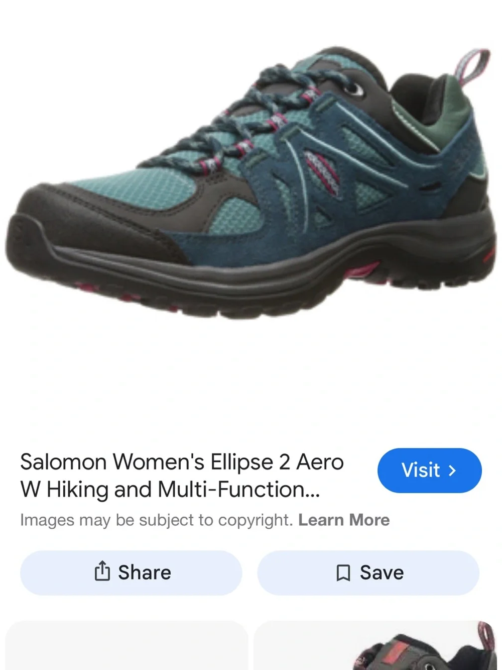 Salomon Elipse 2 Aero teal hiking/walking boot/sneaker - Picture 12 of 12